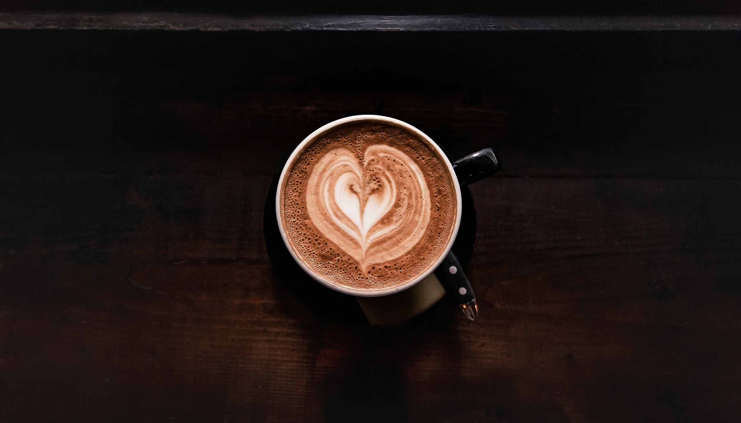 coffee in black ceramic mug